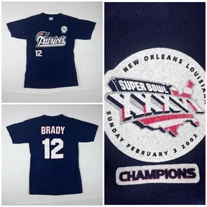 Vintage New England Patriots Shirt Mens Tom Brady Jersey 2002 Super Bowl Y2K XVI - Picture 1 of 9