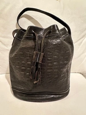 Bolso Bandolera Unisa Vintage Cuero Negro Cubo - Hecho en Brasil Foto 1 de 4