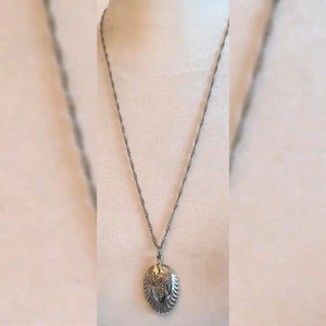 Antiguo collar colgante de plata esterlina con cuchara de carrito de té hecho a mano - Imagen 1 de 6