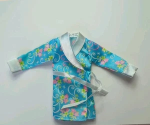 Barbie Glow In The Dark Pajamas Blue Pink Floral Tie Front Robe Vtg 90s Y2k - Picture 1 of 3