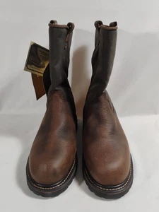 Schmidt Steel Toe Western Work Boots Men's 11 W Brown NWT - Picture 1 of 17