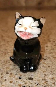 VINTAGE ROYAL DOULTON LÄCHELNDE SCHWARZE KATZE K 12 FIGUR HERGESTELLT IN ENGLAND 2 1/2" - Bild 1 von 6