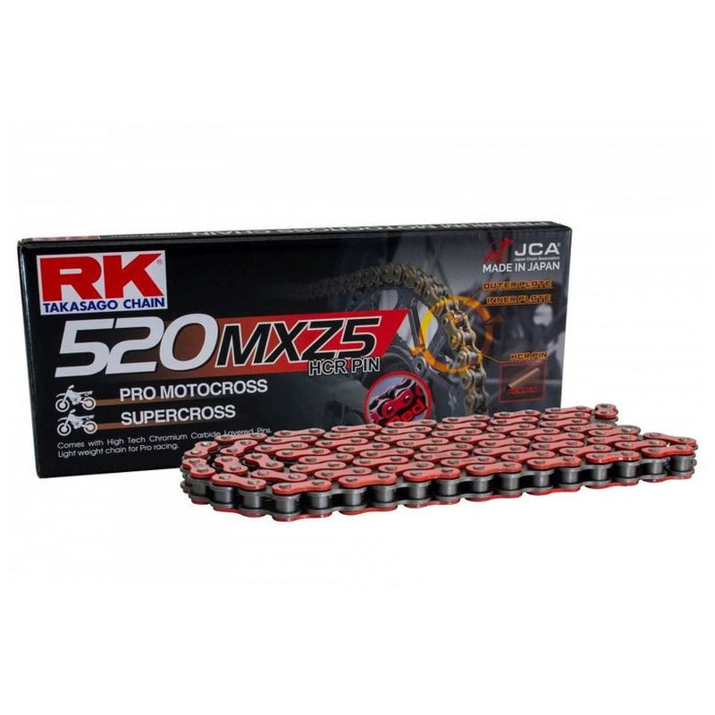 RK Kette MXZ5 520 Teilung 118 Glieder mit Clipschloss - rot - Bild 1 von 1