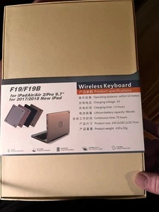 F19/F19B Kabellose Tastatur für iPad Air 2 Pro 9.7 Schwarz - Bild 1 von 2