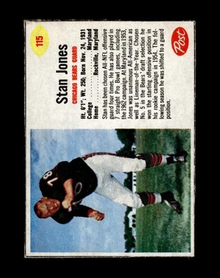 1962 Post Cereal Set-Break #115 Stan Jones VG-VGEX *GMCARDS* - Image 1 of 2