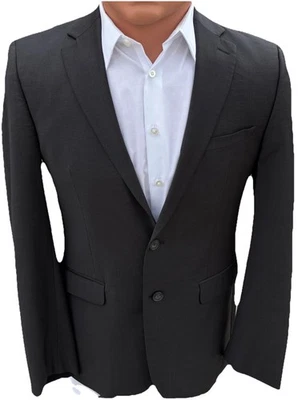 Calvin Klein 36R Charcoal Wool Blend Blazer 2-Button Sport Coat Notch Lapel - Image 1 of 4