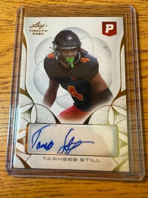 Tarjeta firmada con autógrafo de Tarheeb Still 2024 Leaf Trinity Foto 1 de 2