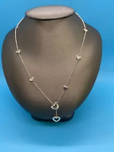 Tiffany & Co Heart Lariat Link Chain Necklace Silver - Picture 1 of 6