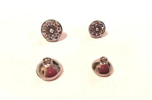10 Small ornate silver gunmetal grey stud shank shirt buttons 10 or 8mm - Picture 1 of 1