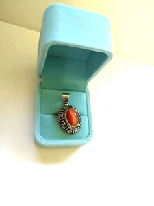 STERLING SILVER CABOCHON PENDANT 8. GRAMS 1 1/2 X 3/4IN' its ster - Picture 1 of 5