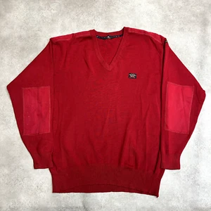 Paul & Shark Yachting Sweatshirt Mens XL Vintage Wool V-Neck Jumper, Red - Picture 1 of 9