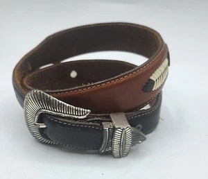 Mens Western BeltS Silver Creek Classics Brown 30 Indian Buffalo Nickel - Picture 1 of 8