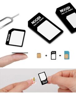 4 In 1 Pack Nano Micro Standard Sim Card Adapter For All Mobile Phones