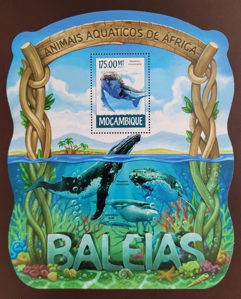 Mozambique 2015 /  African Fauna - Marine Life - Whales  / 1v ms - Image 1 of 1