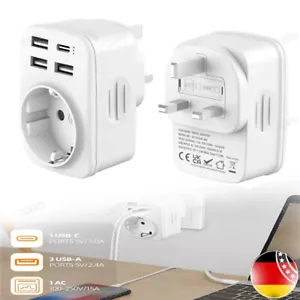 Reiseadapter UK Adapter 5-IN-1 Stromadapter für Irland Großbritannien mit 3USB - Bild 1 von 10
