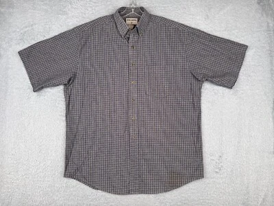 Camisa High Sierra Adulto Grande Azul Beige A Cuadros Abotonada 100% Algodón MANCHA Foto 1 de 4
