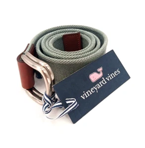 Vineyard Vines Gürtel Herren klein grau Harbor Island Canvas D-Ring Golf Freizeit - Bild 1 von 5
