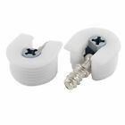 Round Shape Metal Three-in-One Screw in Shelf Support Pin Supporter White 2Pcs