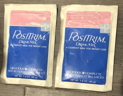 Nutrilite Positrim Drink Mix StrawberryAmway Exclusive C1987 1.6 OZ Paquete Lote de 2 Foto 1 de 2