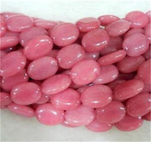Pink Rhodochrosite Gemstone 13x18mm Flat Oval Loose Beads 15" Strand