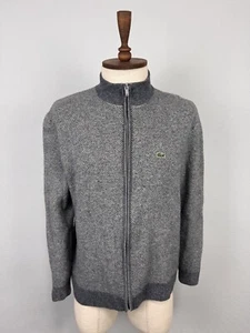 Suéter Tejido Transpirable Lana Cuello Alto Cremallera Completa Gris Lacoste Talla 2XL/XL - Imagen 1 de 24