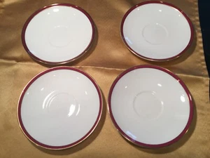 Minton Saturn Red Band ~ SET OF 4 Saucers - Picture 1 of 8