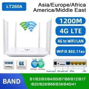 1200Mbps 4G/5G WiFi Router Dual Band Modem Modem Mobile Hotspot Unlock SIM Card - Picture 1 of 6