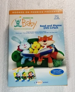 BABY Read & Rhyme DVD 3 Pack Ages 3-24 Months Love & Learn Hooked On Phonics  - Picture 1 of 3