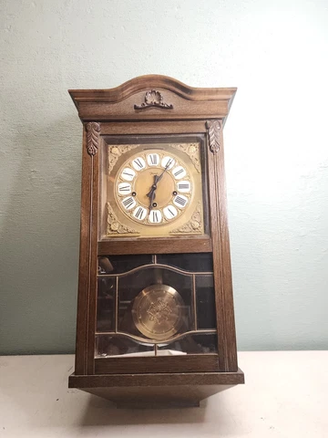 Jauch Wall Clock Germany Chime Clock Wood Case Parts Or Repair Cover