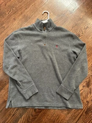 Polo Ralph Lauren Sweater Boys Large 14-16 Gray 1/4 Zip Lightweight Outdoors - Image 1 of 4
