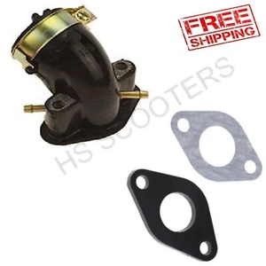 Carburetor Intake Manifold Dual Port Inlet Pipe Gasket GY6 50cc Moped Scooter - Picture 1 of 1
