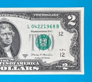 April 22, 1968 : L 04221968 B BIRTHDAY Note $2 Two Dollar Bill *UNC* - Picture 1 of 3