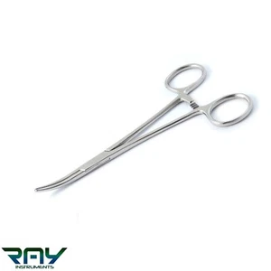 DENTAL KELLY LOCKING FORCEPS 5.5" CURVED HEMOSTAT SURGICAL VETERINARY HAND PLIER - Picture 1 of 2