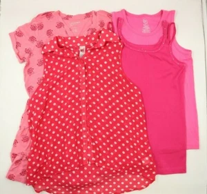 Old Navy Girls Lot 4 Pink Sleeveless Tops Short Sleeve Dress Outfit Set Sz XL - Picture 1 of 12
