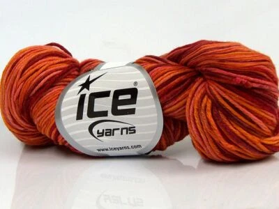 Lote de 3 hilos de cachemir teñidos a mano claros 3x100 g/225 m naranja rojo Foto 1 de 4