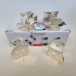 Vintage BODUM 4988 Serviettenringe Nathalie Du Pasquier versilbert postmodern Unikat - Bild 1 von 24