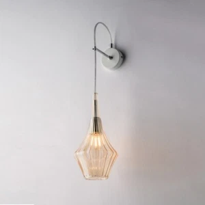 Applique da parete design moderno in vetro ambra1 luce bon-516 - Imagen 1 de 1