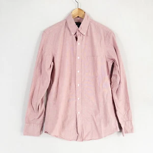 J. Camisa Crew Para Hombre Pequeña Roja Abotonada Flexible Algodón Lavado Elastizada Manga Larga - Imagen 1 de 8