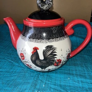 Cracker Barrel /Earthenware 6”. teapot/ Rooster theme by Susan Widget - Picture 1 of 6