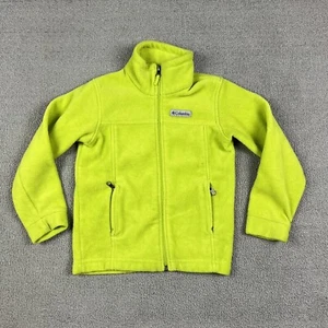 Colunbia KIds Zip Up Plush Florecent Green Jacket Size XS - Picture 1 of 11