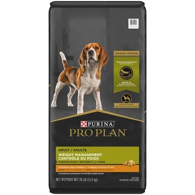 Purina Pro Plan Weight Management Dog Food, Shredded Blend Chicken & Rice, 34 lb - Image 1 of 4