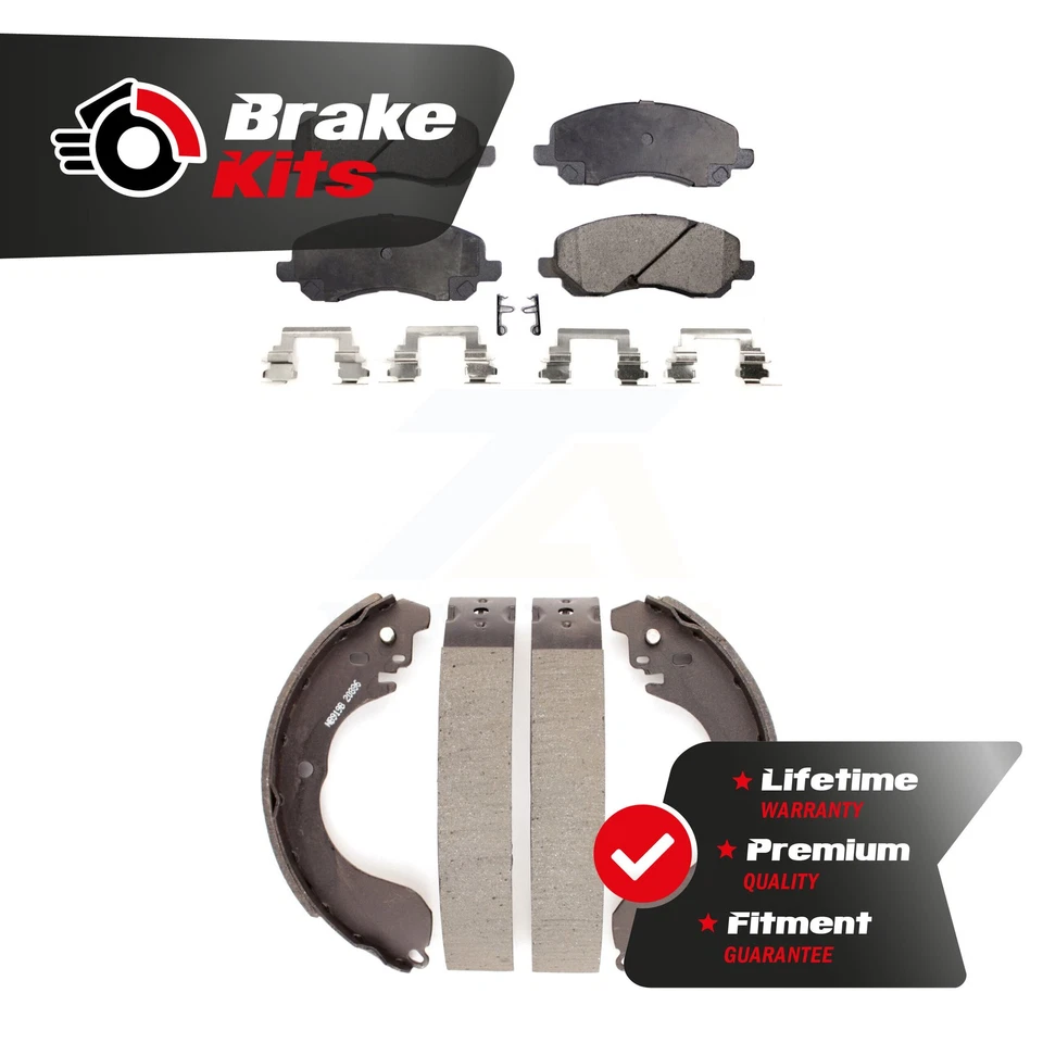 Juego de pastillas de freno semimetálicas delanteras traseras y zapatas de tambor para Jeep Patriot 2008-2017 Foto 1 de 1