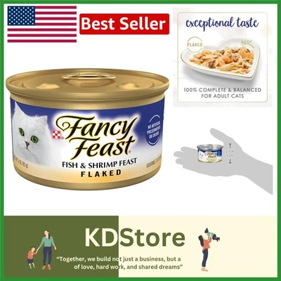 Comida para gatos Purina en escamas de pescado y camarón - 24 latas de gourmet, alta en proteínas... Foto 1 de 4