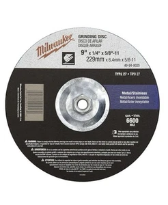 3 Pack Genuine OEM Milwaukee 49-94-9025 Grinding Disc 9" x 1/4" x 5/8-11" - Picture 1 of 3