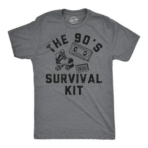 Camisetas divertidas para hombre Kit de supervivencia años 90 Sarcástico Retro Gráfico Camiseta para hombre - Imagen 1 de 7
