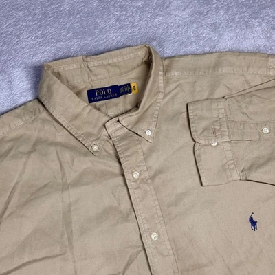 Polo Ralph Lauren Tan Long Sleeve Button Down Shirt Classic Fit 2XLT - Image 1 of 4