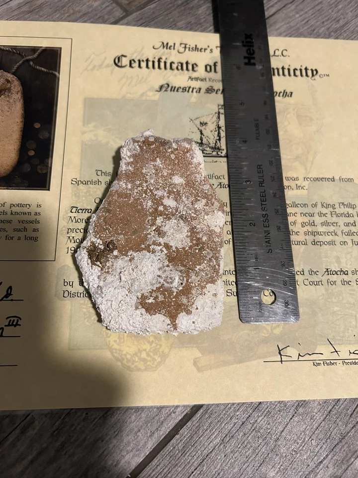 Artefacto de cerámica del naufragio de Atocha Mel Fisher Treasure para fanáticos de la flota 1715 Foto 1 de 4