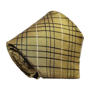 Corbata XMI patrón de cuadros dorados para hombre corbata de seda serie 325 59x3,75" - Imagen 1 de 5