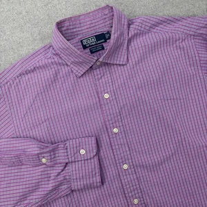 Vintage Y2K Polo Ralph Lauren Philip Sport Shirt Mens XL Purple Plaid Poplin - Picture 1 of 9