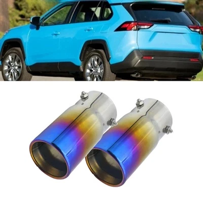 2xFor Toyota Rav4 2018 Exhaust Pipe Tip Rear Tail Throat Muffler Stainless Foto 1 de 4